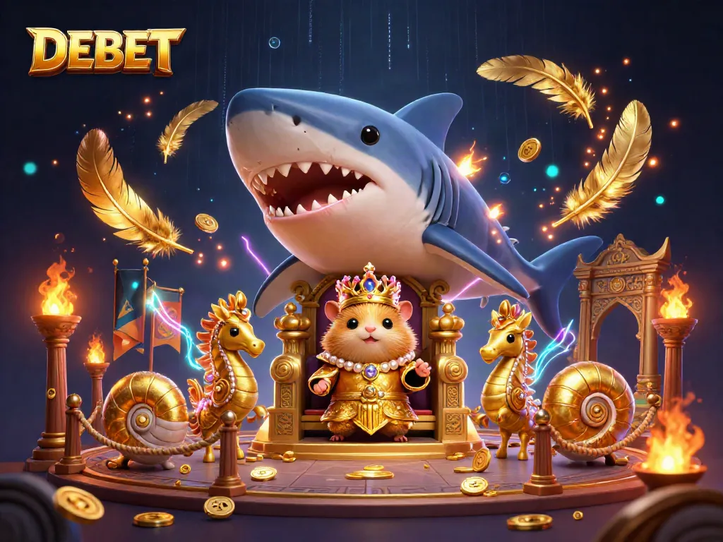 Experience thrilling gaming at DEBET with a vibrant and dynamic 3D underwater casino scene.
